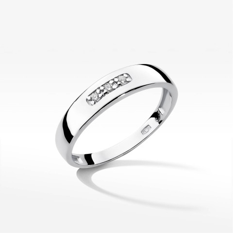Pierścionek z białego złota z diamentami - próba 585 0,04CT PV-189B
