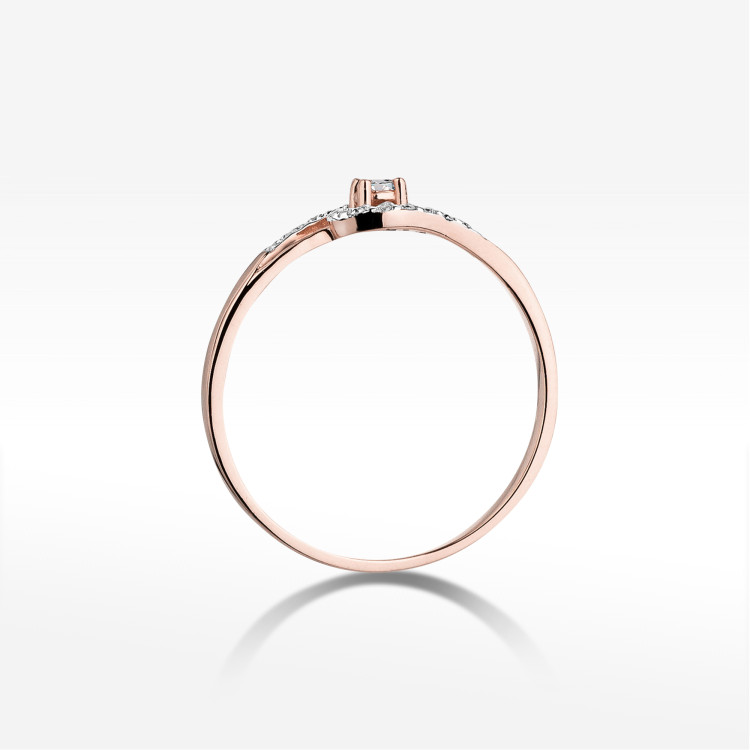 Pierścionek W0237 Diament 0,04ct różowe złoto