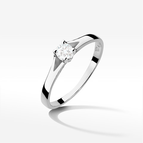Pierścionek z białego złota z diamentem - próba 585 0,20CT PV-094B