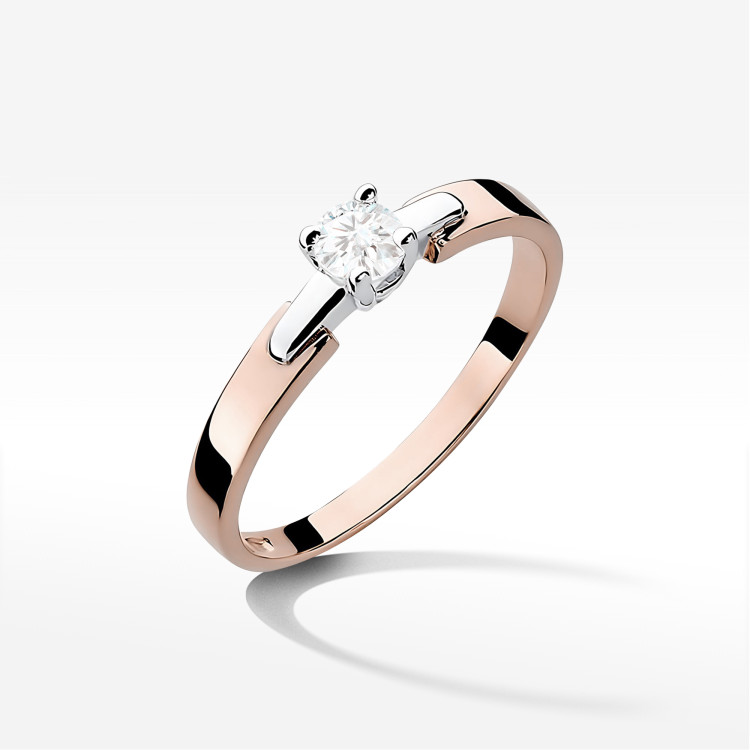 Pierścionek W0241 Diament 0,20ct różowe złoto
