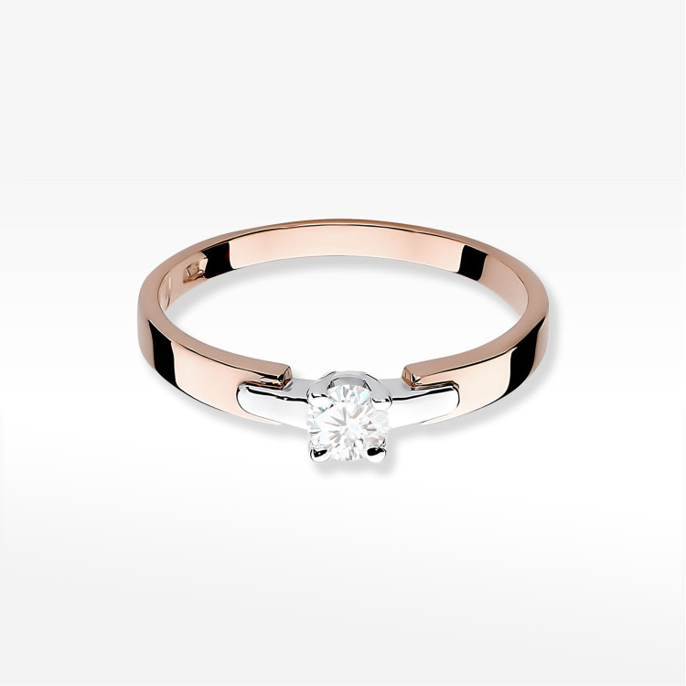 Pierścionek W0241 Diament 0,20ct różowe złoto