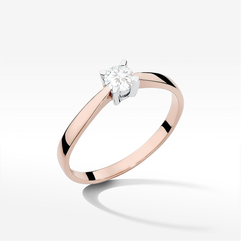 Pierścionek W0242 Diament 0,20ct różowe złoto