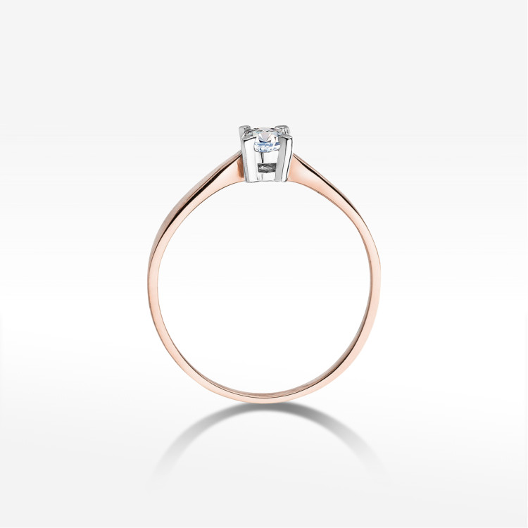 Pierścionek W0242 Diament 0,20ct różowe złoto
