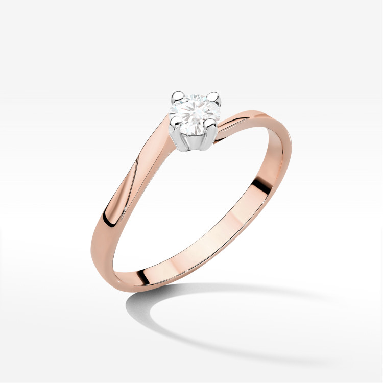 Pierścionek W0243 Diament 0,20ct różowe złoto