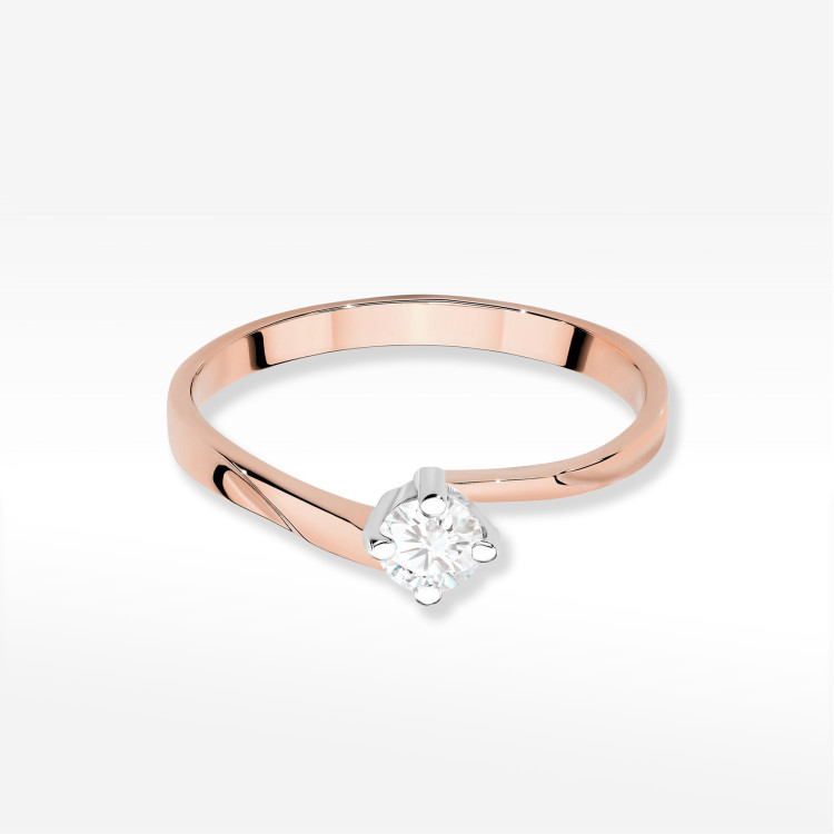 Pierścionek W0243 Diament 0,20ct różowe złoto