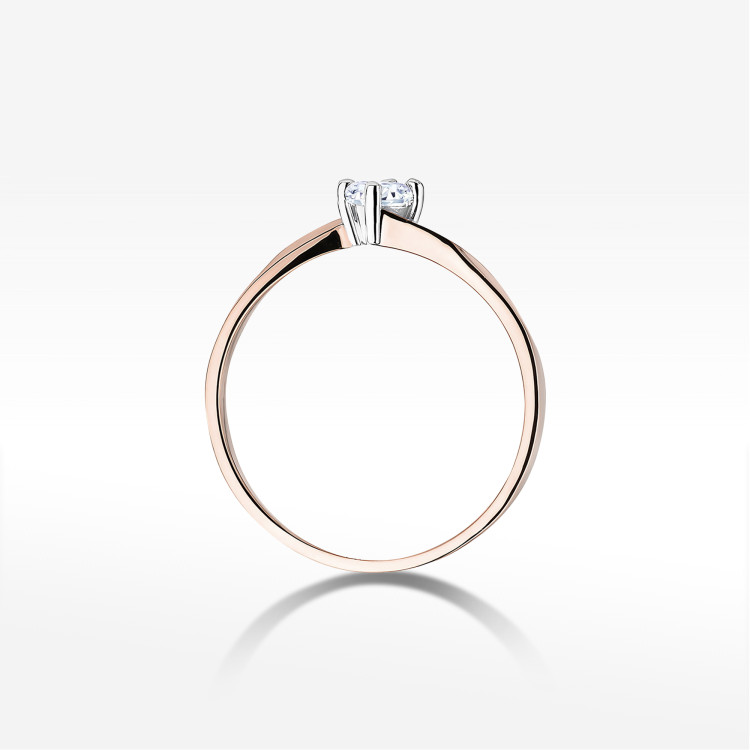 Pierścionek W0243 Diament 0,20ct różowe złoto