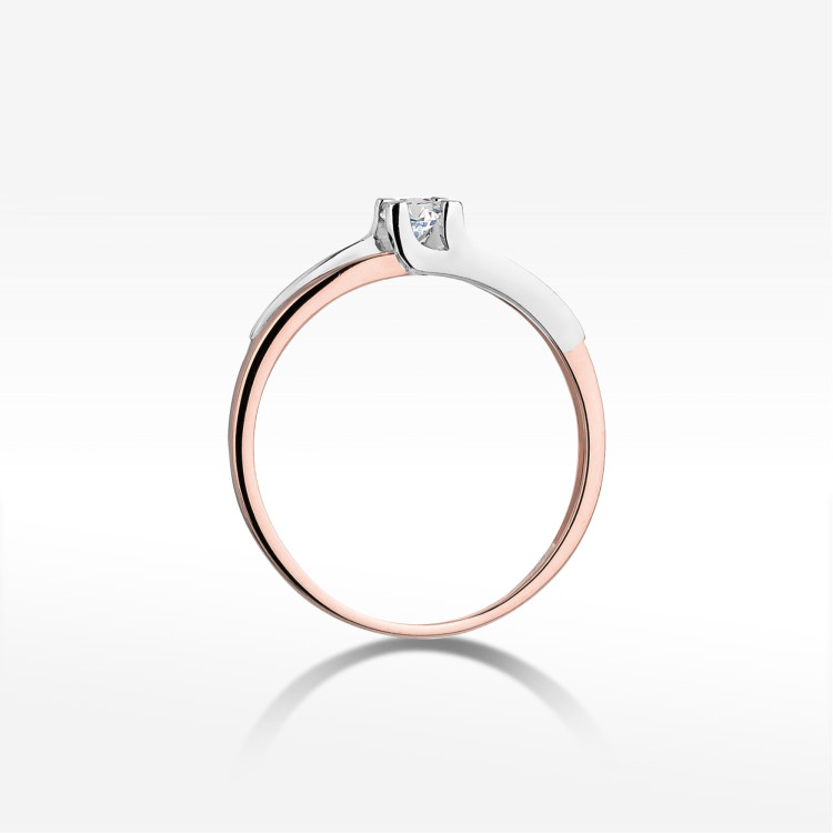 Pierścionek W0246 Diament 0,12ct różowe złoto