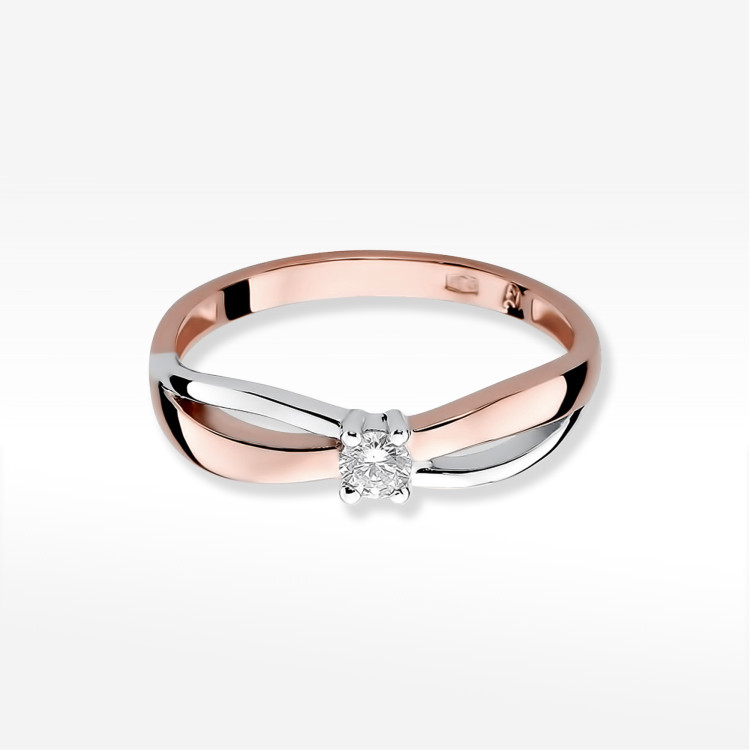 Pierścionek W0248 Diament 0,10ct różowe złoto