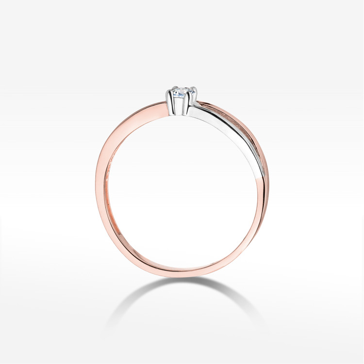 Pierścionek W0248 Diament 0,10ct różowe złoto