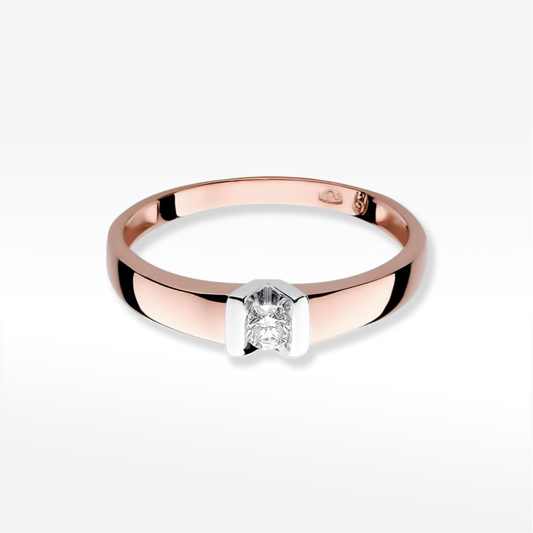 Pierścionek W0249 Diament 0,10ct różowe złoto