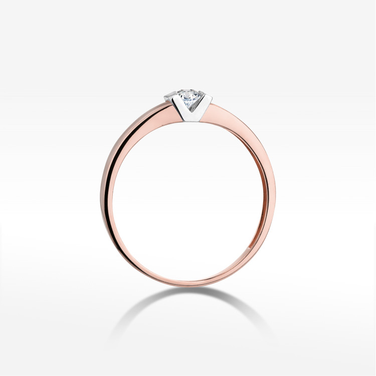 Pierścionek W0249 Diament 0,10ct różowe złoto