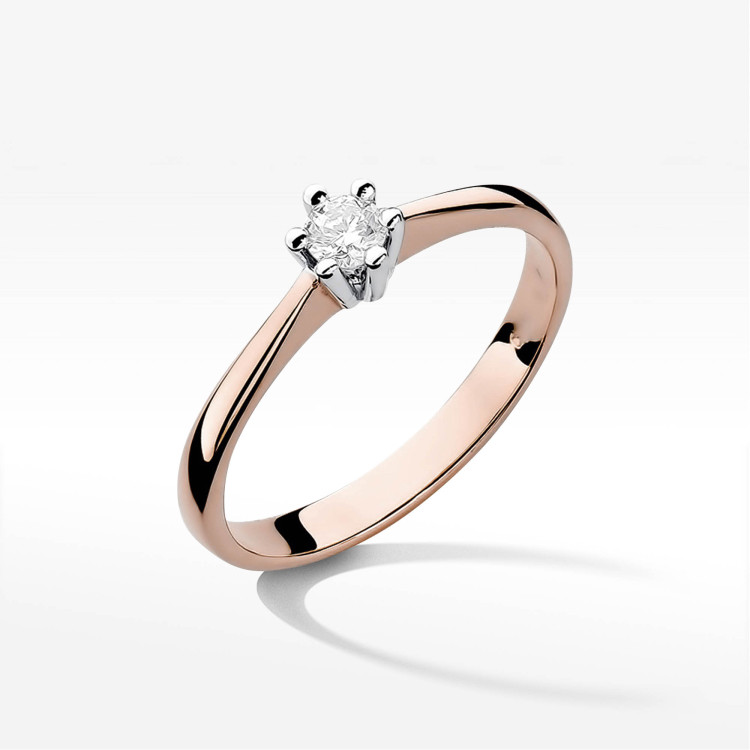 Pierścionek W0256 Diament 0,20ct różowe złoto