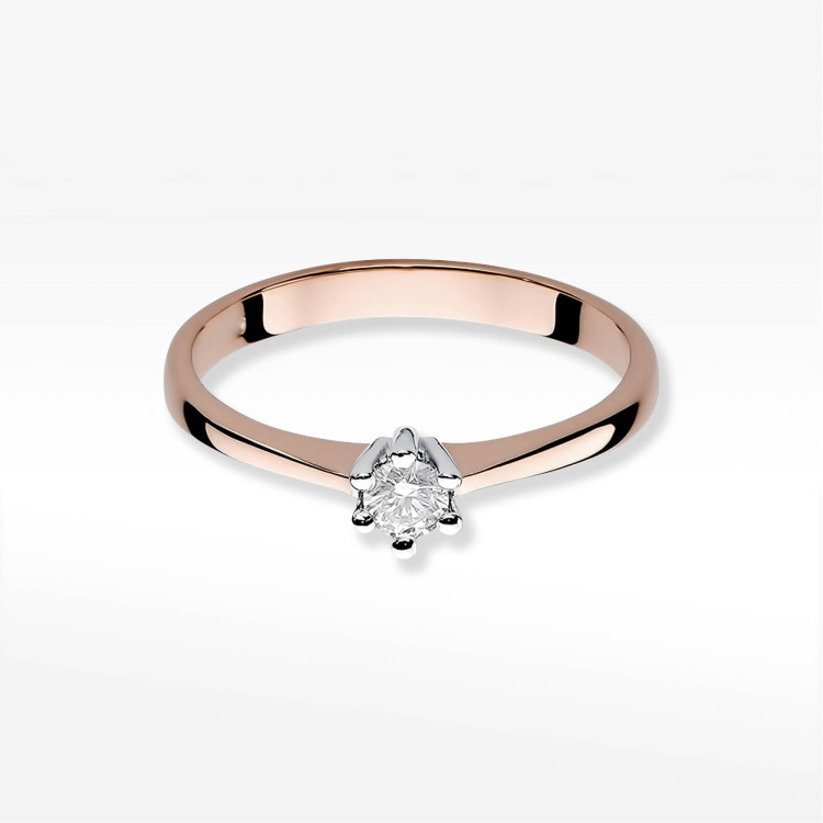 Pierścionek W0256 Diament 0,20ct różowe złoto