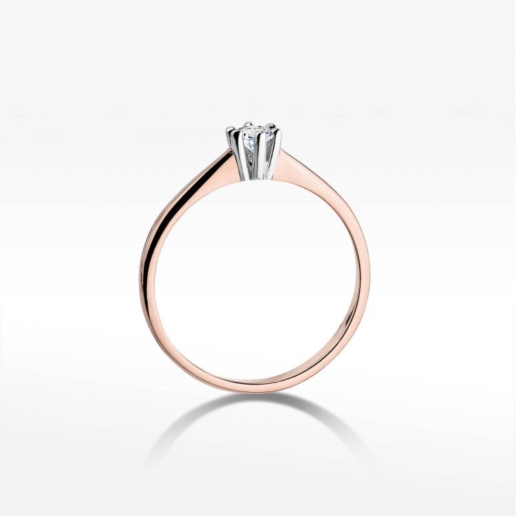 Pierścionek W0256 Diament 0,20ct różowe złoto