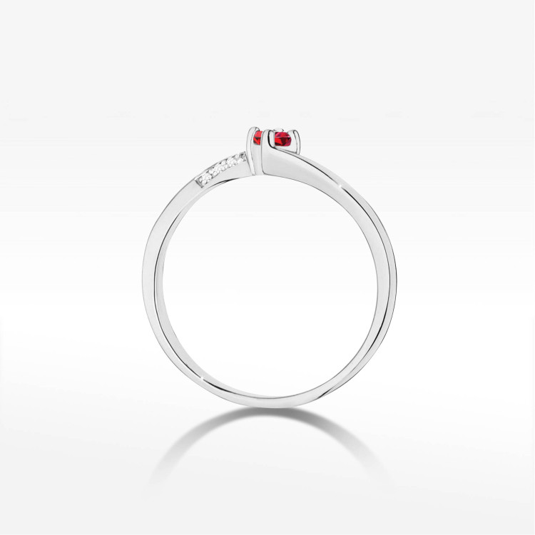Pierścionek W0262 Rubin 0,15ct białe złoto