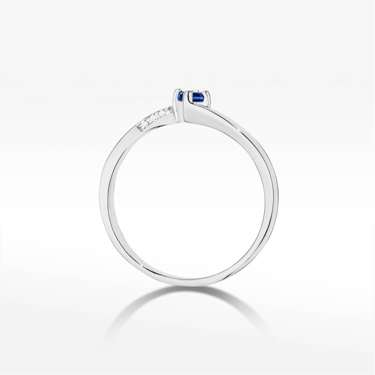 Pierścionek W0262 Szafir 0,15ct białe złoto