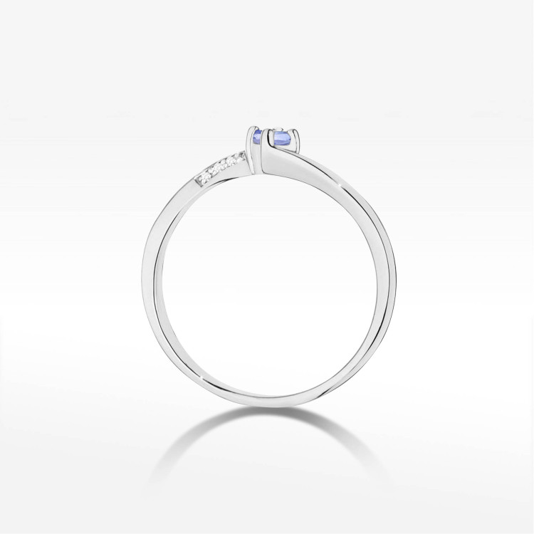 Pierścionek W0262 Tanzanit 0,15ct białe złoto