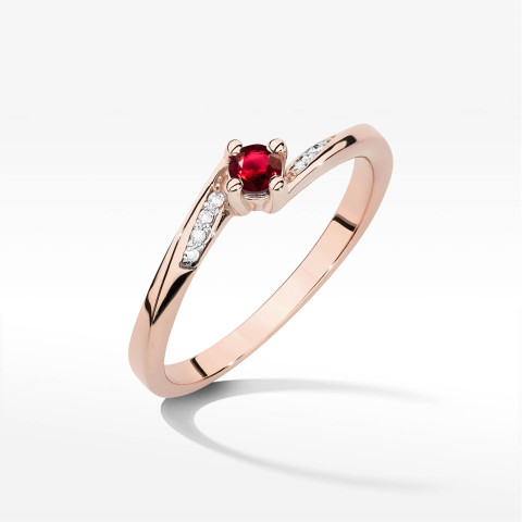 Pierścionek W0262 Rubin 0,15ct różowe złoto