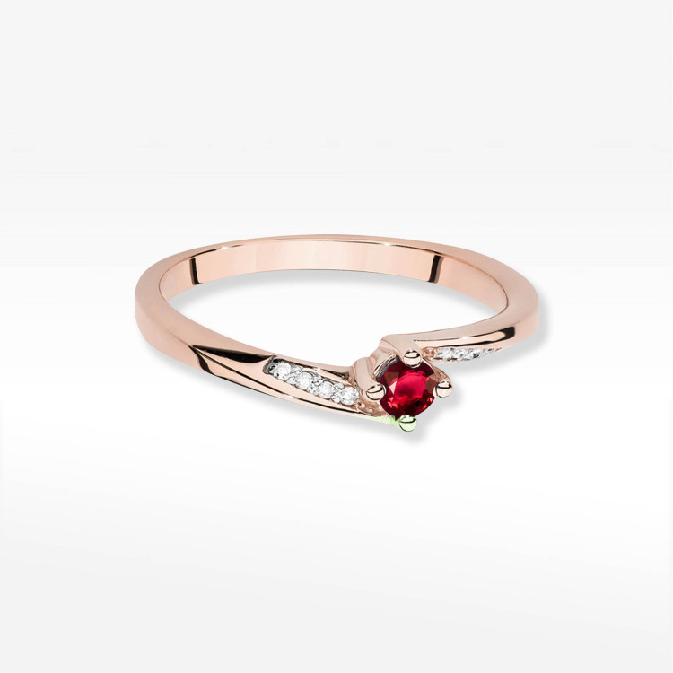 Pierścionek W0262 Rubin 0,15ct różowe złoto