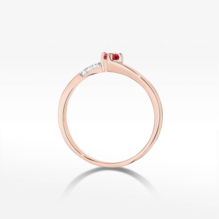 Pierścionek W0262 Rubin 0,15ct różowe złoto