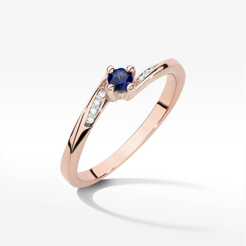 Pierścionek W0262 Szafir 0,15ct różowe złoto