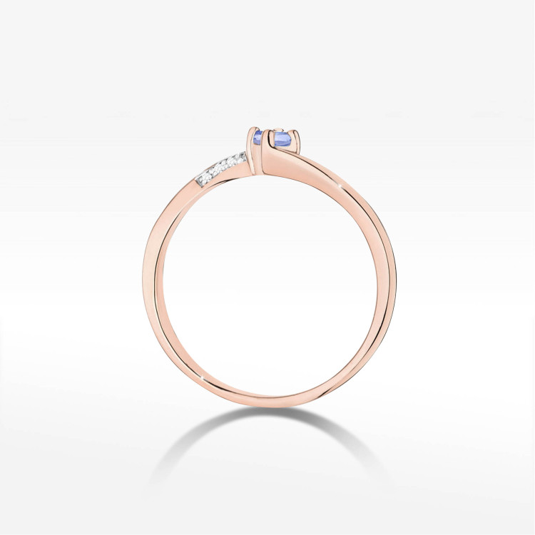 Pierścionek W0262 Tanzanit 0,15ct różowe złoto
