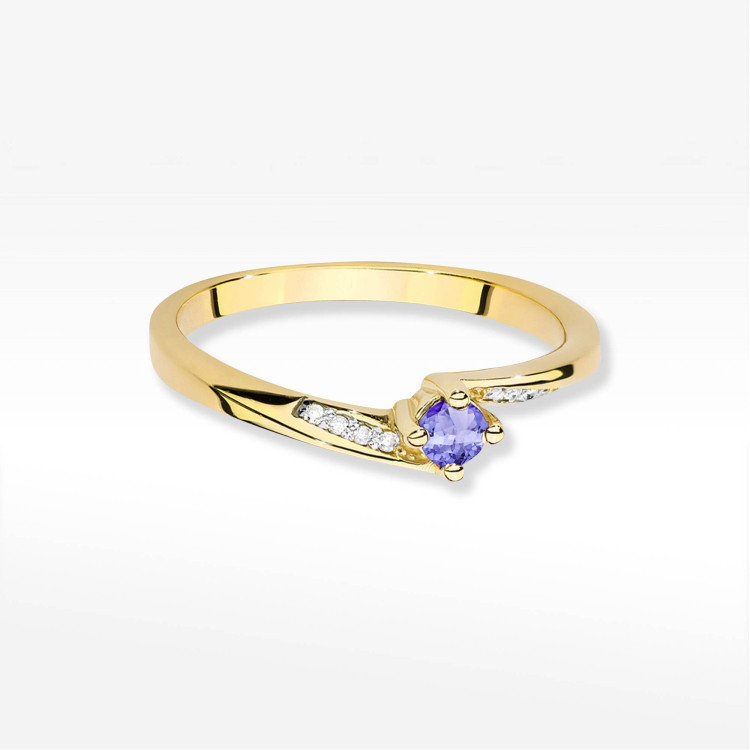 Pierścionek W0262 Tanzanit 0,15ct żółte złoto