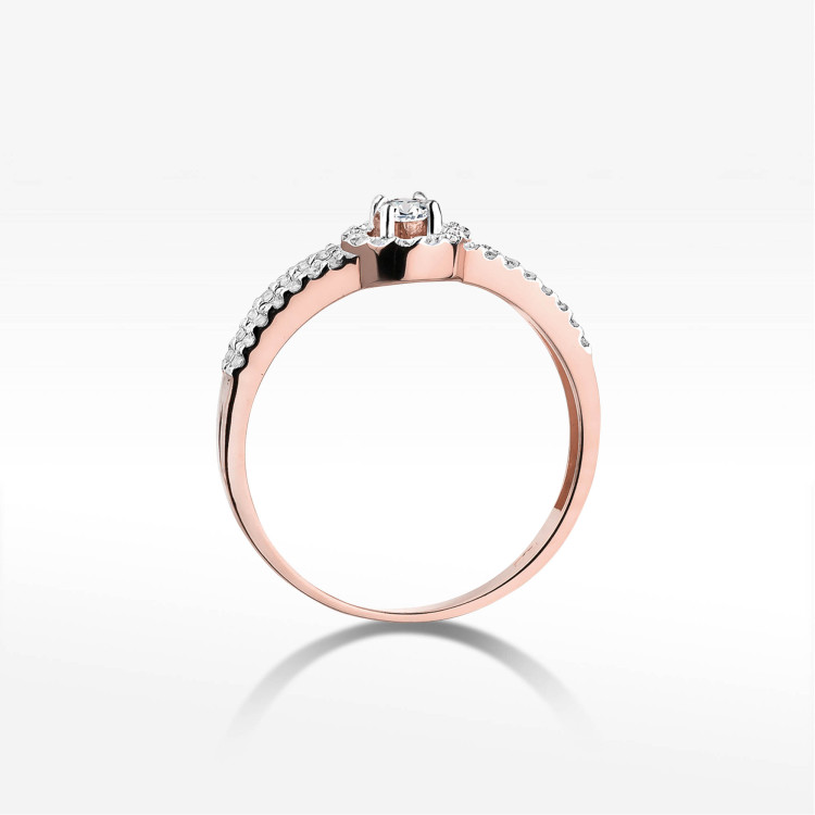 Pierścionek W0272 Diament 0,10ct różowe złoto