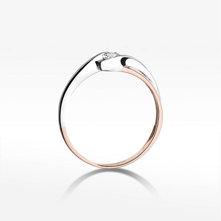 Pierścionek W0278 Diament 0,15ct różowe złoto