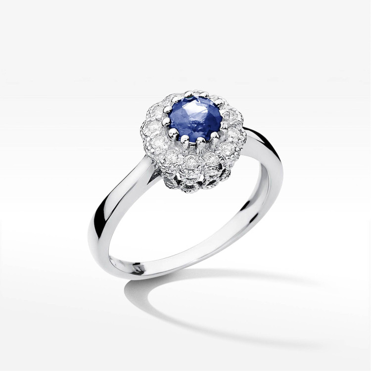 Pierścionek W0284 Tanzanit 0,50ct białe złoto