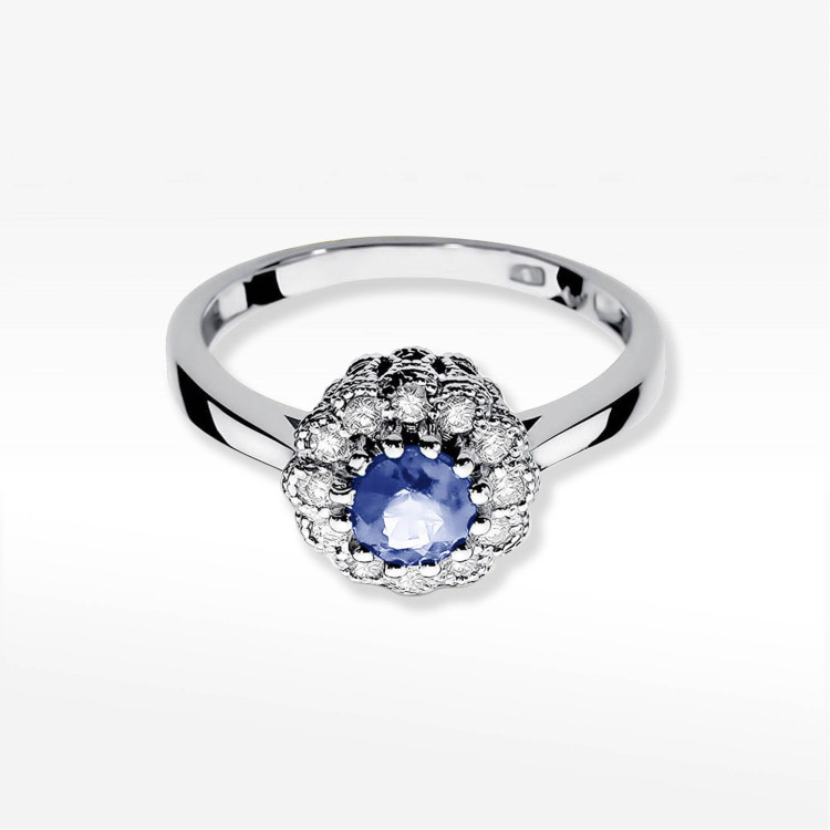 Pierścionek W0284 Tanzanit 0,50ct białe złoto