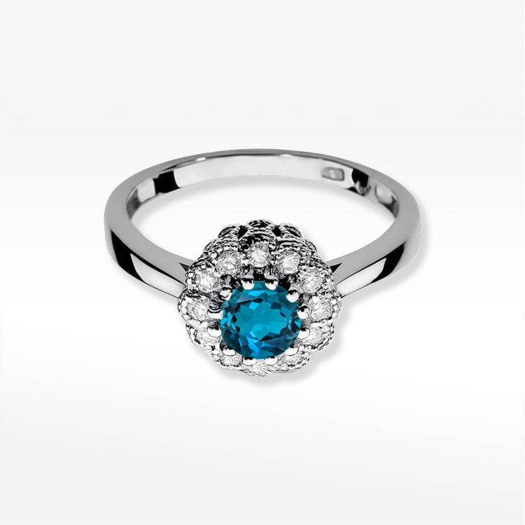 Pierścionek W0284 Topaz London Blue 0,50ct białe złoto