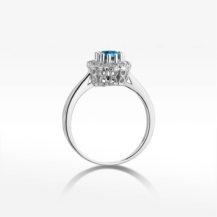Pierścionek W0284 Topaz London Blue 0,50ct białe złoto