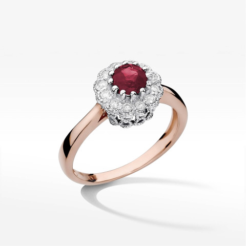 Pierścionek W0284 Rubin 0,60ct różowe złoto