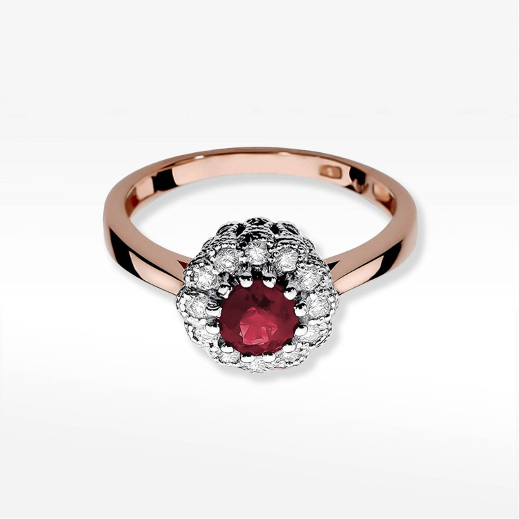 Pierścionek W0284 Rubin 0,60ct różowe złoto