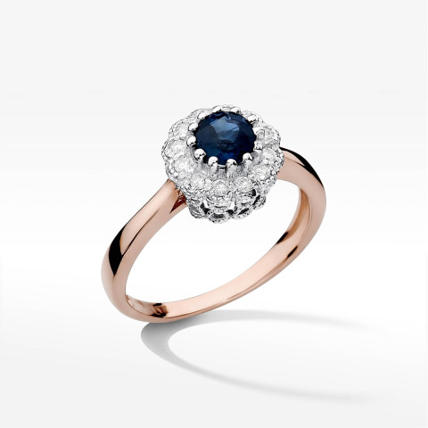 Pierścionek W0284 Szafir 0,50ct różowe złoto