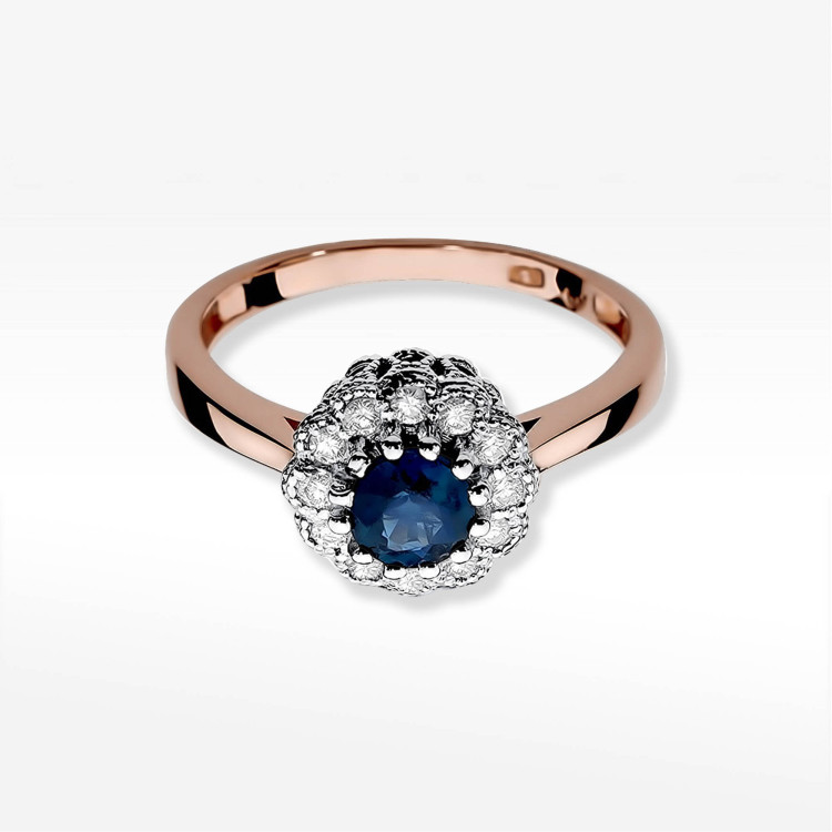 Pierścionek W0284 Szafir 0,50ct różowe złoto