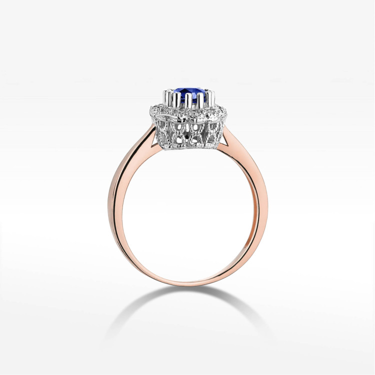 Pierścionek W0284 Tanzanit 0,50ct różowe złoto