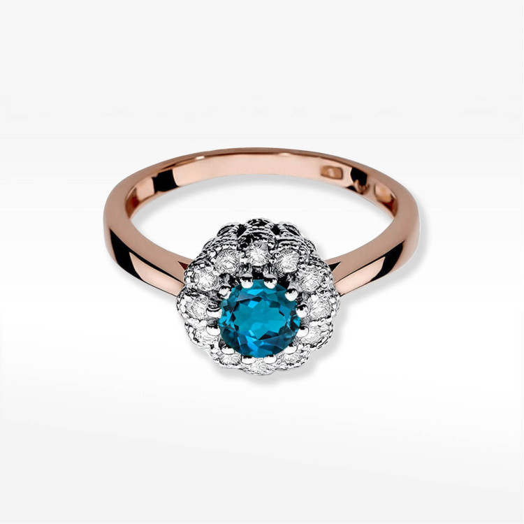 Pierścionek W0284 Topaz London Blue 0,50ct różowe złoto