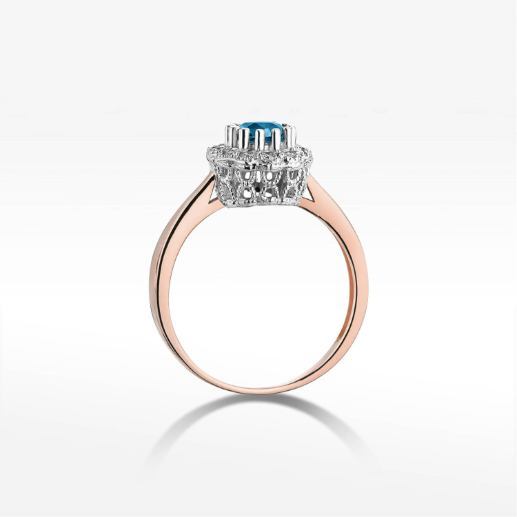 Pierścionek W0284 Topaz London Blue 0,50ct różowe złoto