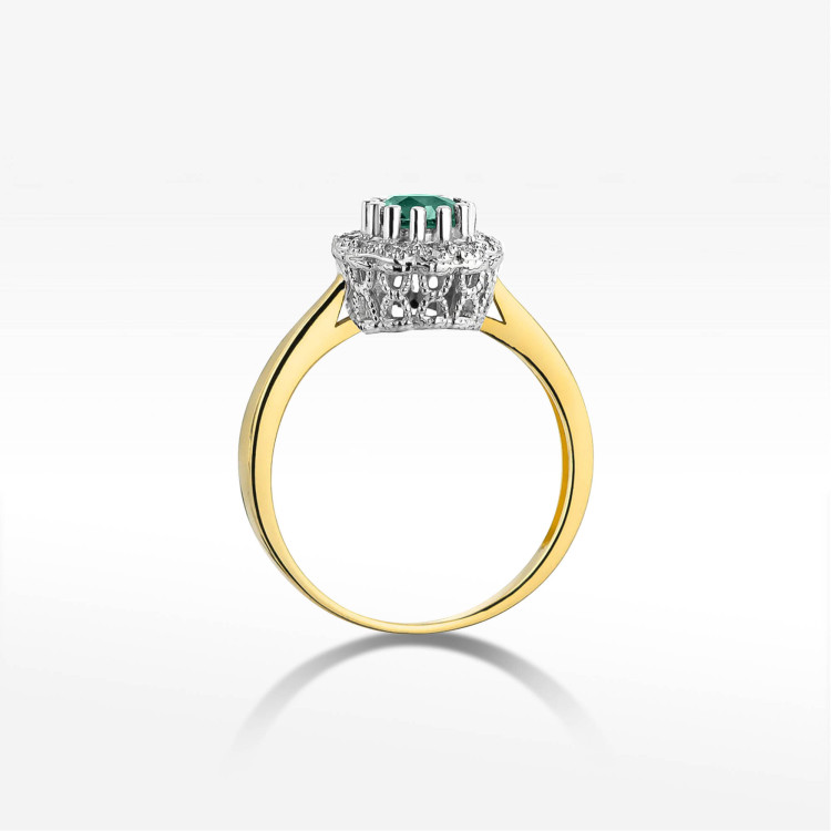 Pierścionek W0284 Szmaragd 0,50ct żółte złoto