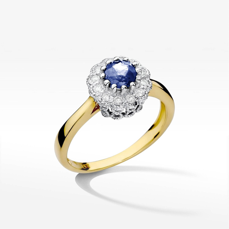Pierścionek W0284 Tanzanit 0,50ct żółte złoto