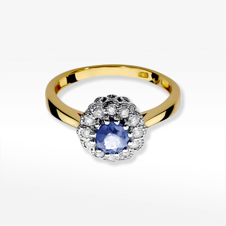 Pierścionek W0284 Tanzanit 0,50ct żółte złoto