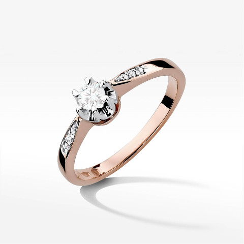 Pierścionek W0291 Diament 0,20ct różowe złoto