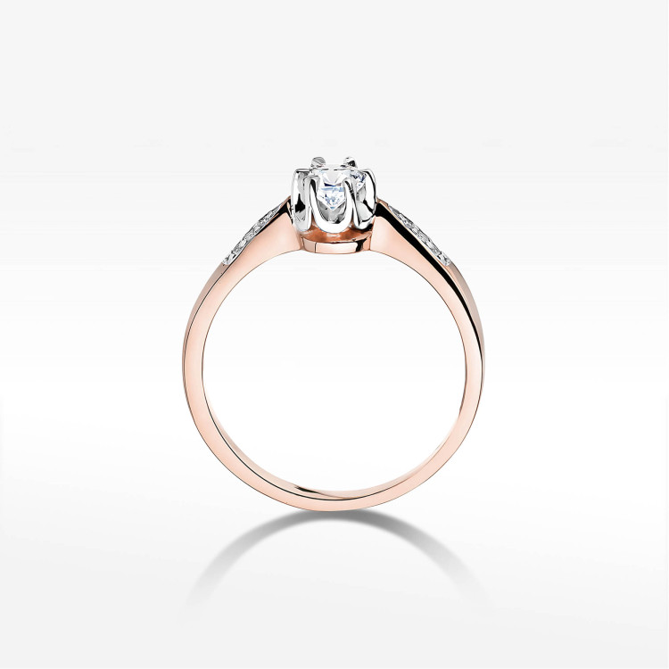 Pierścionek W0291 Diament 0,20ct różowe złoto