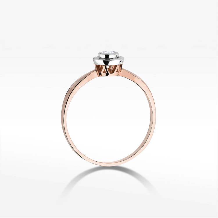 Pierścionek W0294 Diament 0,10ct różowe złoto