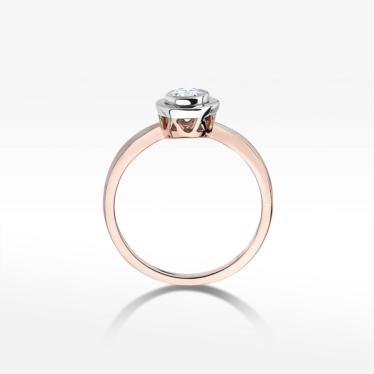 Pierścionek W0294 Diament Laboratoryjny 0,25ct różowe złoto