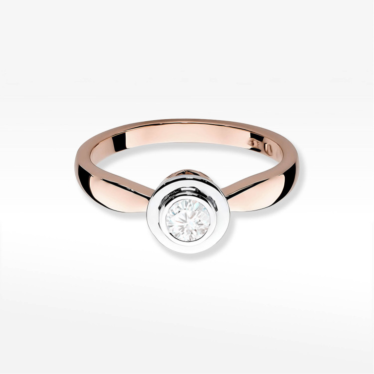 Pierścionek W0294 Diament Laboratoryjny 0,30ct różowe złoto