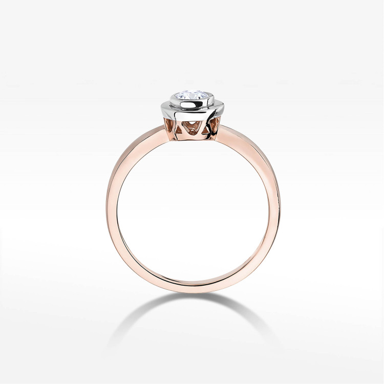 Pierścionek W0294 Diament Laboratoryjny 0,30ct różowe złoto