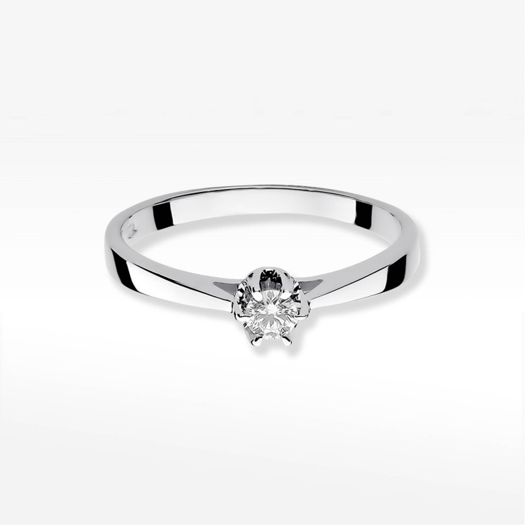 Pierścionek W0295 Diament 0,12ct białe złoto